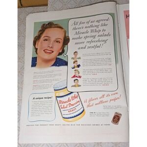 1939 Miracle Whip Salad Dressing Advertisement Kraft Kitchen Decor Kitchenalia